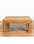 Burmese Vintage Rattan Parsons Leg Coffee Table Hand-Stitched over Wood-10. Asian & Chinese Furniture, Art, Antiques, Vintage Home Décor for sale at FEA Home
