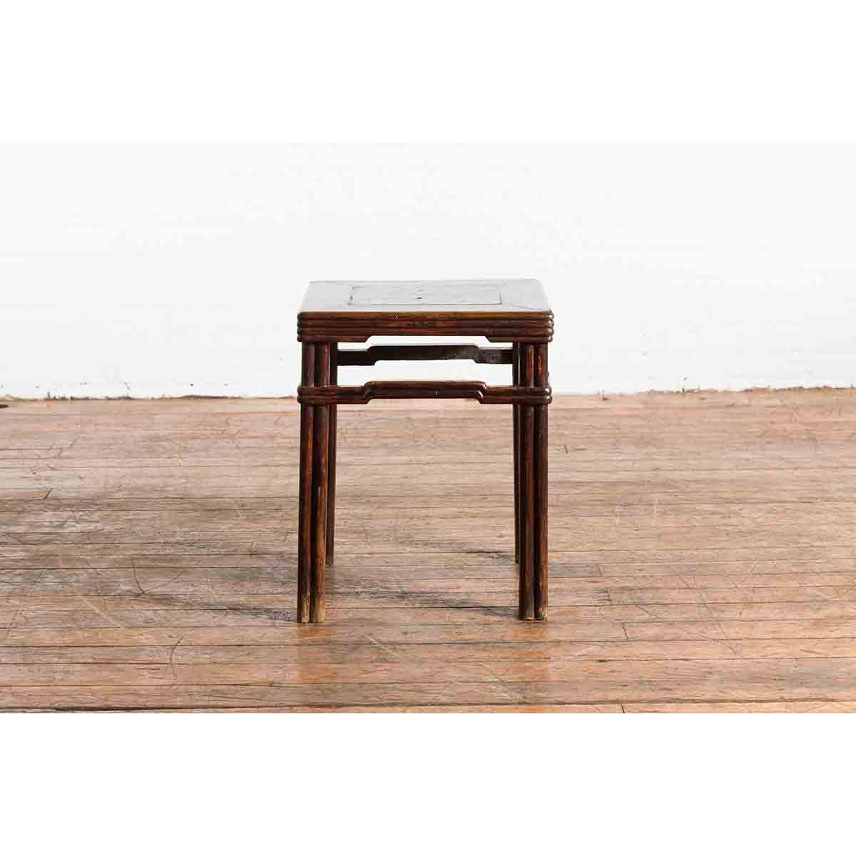 Chinese Qing Dynasty Period 19th Century Side Table with Humpback Stretchers-5. Asian & Chinese Furniture, Art, Antiques, Vintage Home Décor for sale at FEA Home