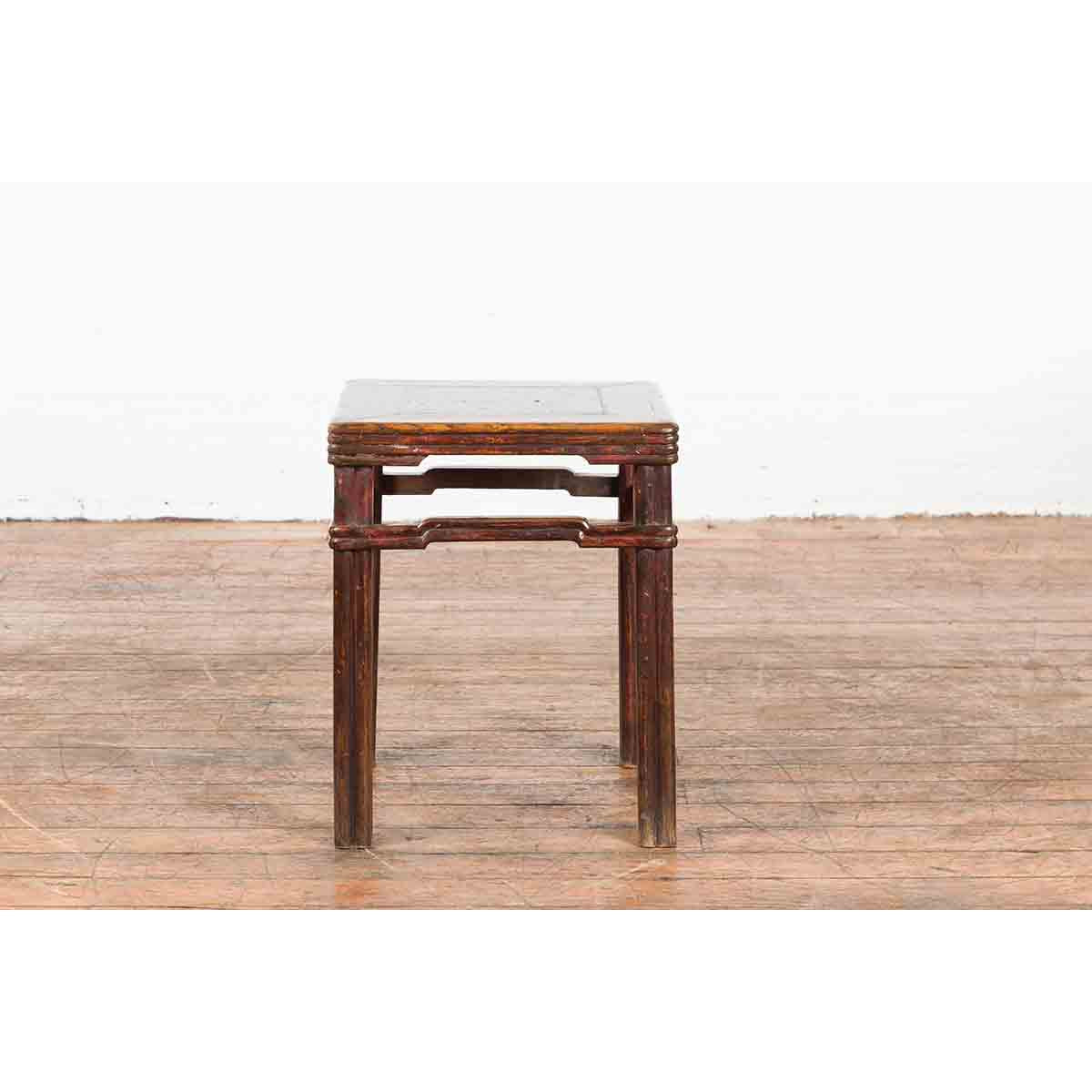 Chinese Qing Dynasty Period 19th Century Side Table with Humpback Stretchers-13. Asian & Chinese Furniture, Art, Antiques, Vintage Home Décor for sale at FEA Home