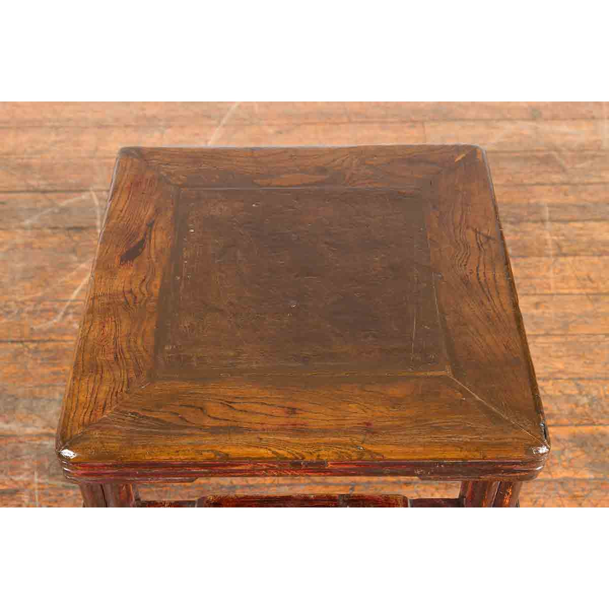 Chinese Qing Dynasty Period 19th Century Side Table with Humpback Stretchers-11. Asian & Chinese Furniture, Art, Antiques, Vintage Home Décor for sale at FEA Home