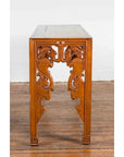 Vintage Indonesian Altar Console Table with Carved Apron and Square Feet-12. Asian & Chinese Furniture, Art, Antiques, Vintage Home Décor for sale at FEA Home