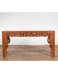Vintage Indonesian Altar Console Table with Carved Apron and Square Feet-3. Asian & Chinese Furniture, Art, Antiques, Vintage Home Décor for sale at FEA Home