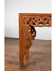 Vintage Indonesian Altar Console Table with Carved Apron and Square Feet-6. Asian & Chinese Furniture, Art, Antiques, Vintage Home Décor for sale at FEA Home
