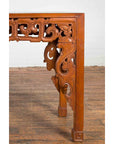 Vintage Indonesian Altar Console Table with Carved Apron and Square Feet-7. Asian & Chinese Furniture, Art, Antiques, Vintage Home Décor for sale at FEA Home