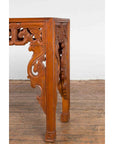 Vintage Indonesian Altar Console Table with Carved Apron and Square Feet-11. Asian & Chinese Furniture, Art, Antiques, Vintage Home Décor for sale at FEA Home