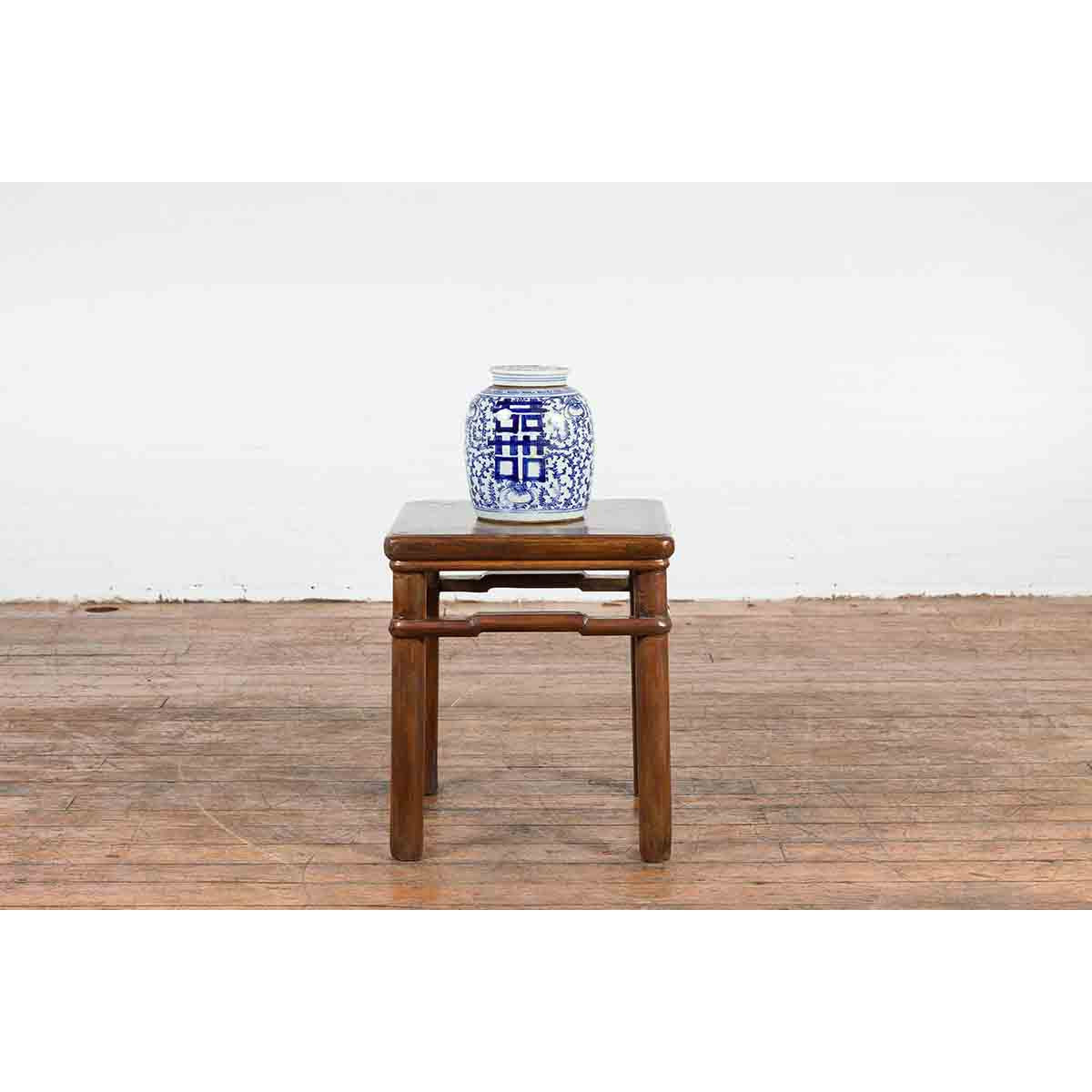 Chinese Qing Dynasty Period 19th Century Side Table with Humpback Stretchers-3. Asian & Chinese Furniture, Art, Antiques, Vintage Home Décor for sale at FEA Home