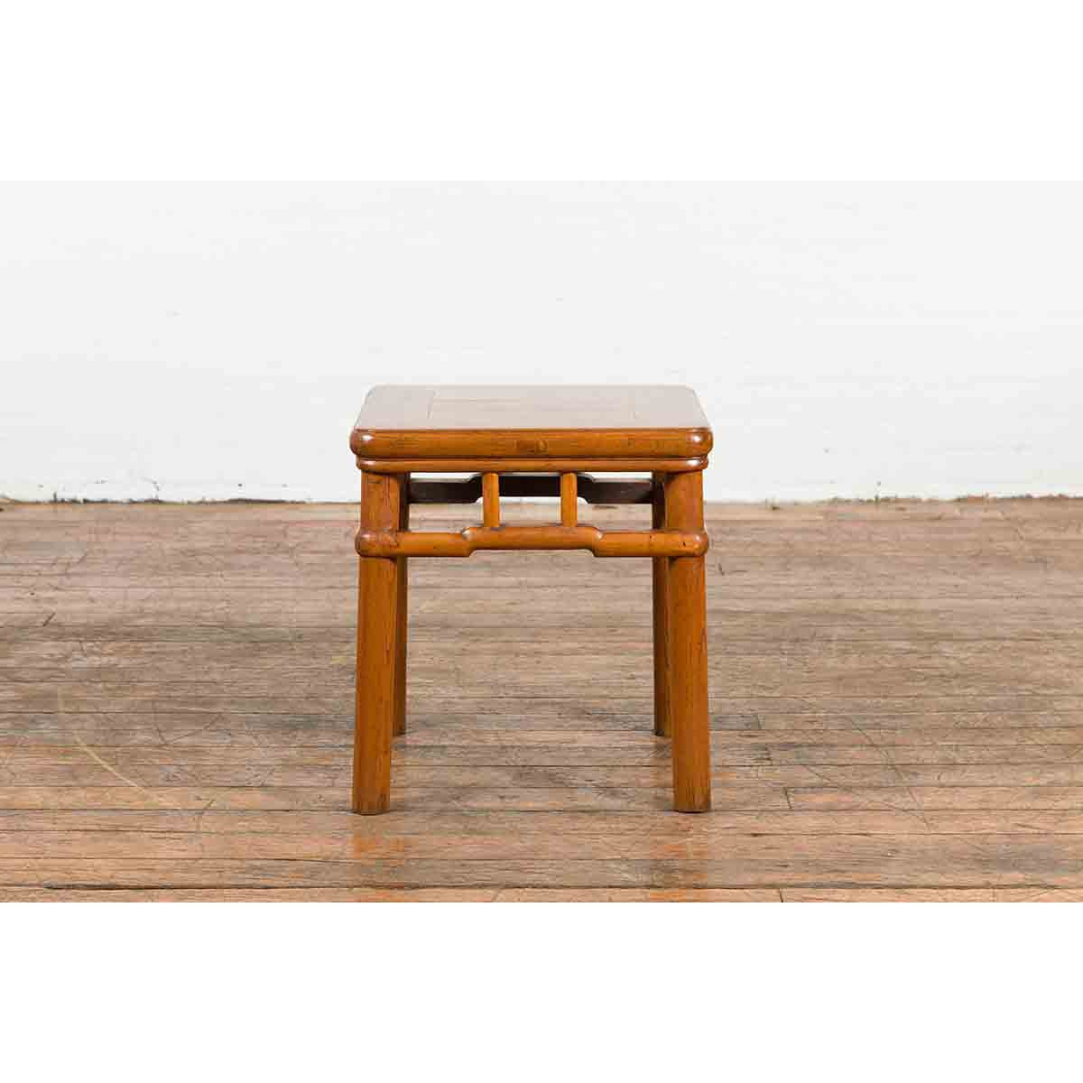 Chinese Vintage Ming Dynasty Style Accent Side Table with Humpback Stretcher-13. Asian & Chinese Furniture, Art, Antiques, Vintage Home Décor for sale at FEA Home