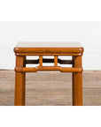 Chinese Vintage Ming Dynasty Style Accent Side Table with Humpback Stretcher-5. Asian & Chinese Furniture, Art, Antiques, Vintage Home Décor for sale at FEA Home