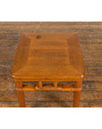 Chinese Vintage Ming Dynasty Style Accent Side Table with Humpback Stretcher-6. Asian & Chinese Furniture, Art, Antiques, Vintage Home Décor for sale at FEA Home