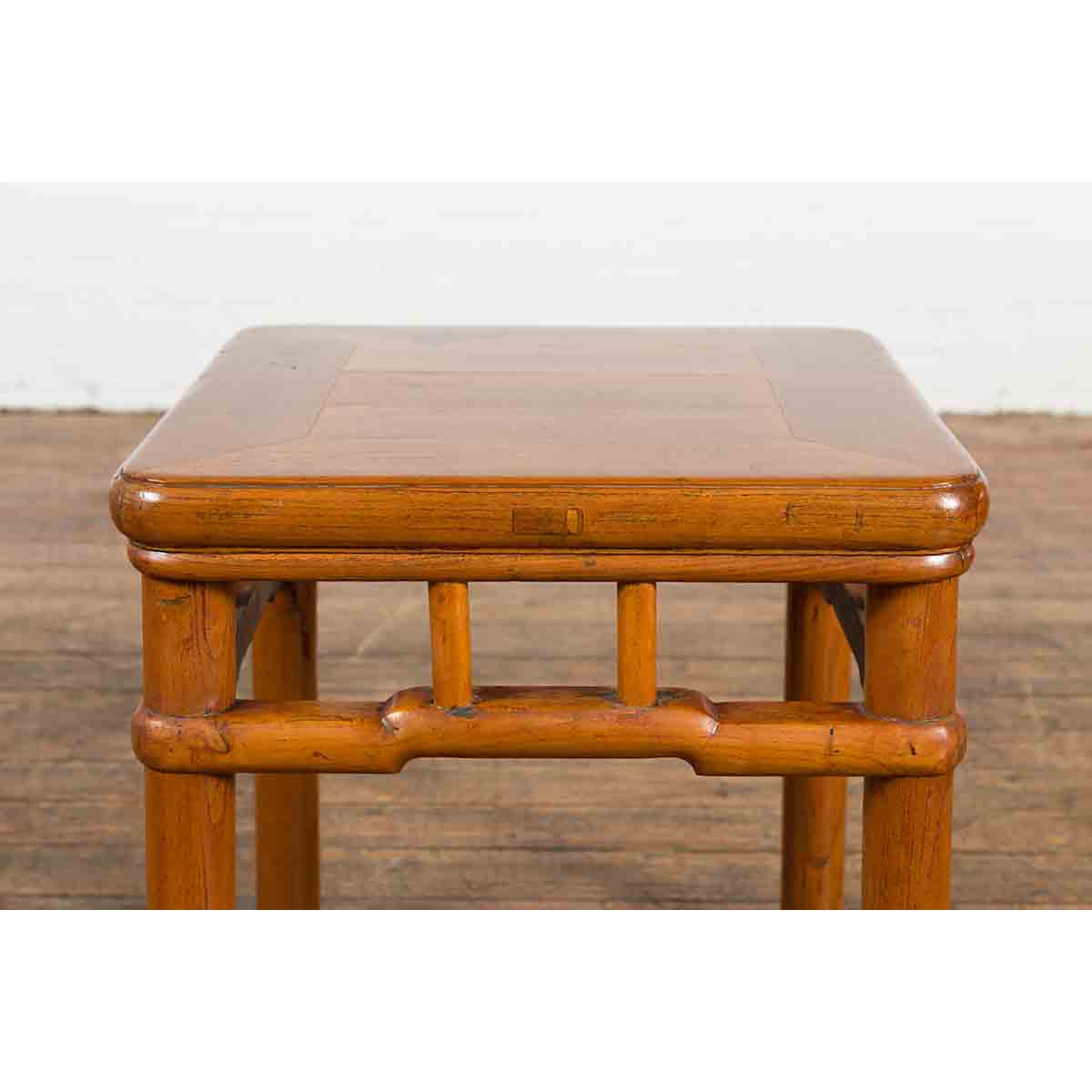 Chinese Vintage Ming Dynasty Style Accent Side Table with Humpback Stretcher-7. Asian & Chinese Furniture, Art, Antiques, Vintage Home Décor for sale at FEA Home
