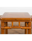 Chinese Vintage Ming Dynasty Style Accent Side Table with Humpback Stretcher-7. Asian & Chinese Furniture, Art, Antiques, Vintage Home Décor for sale at FEA Home
