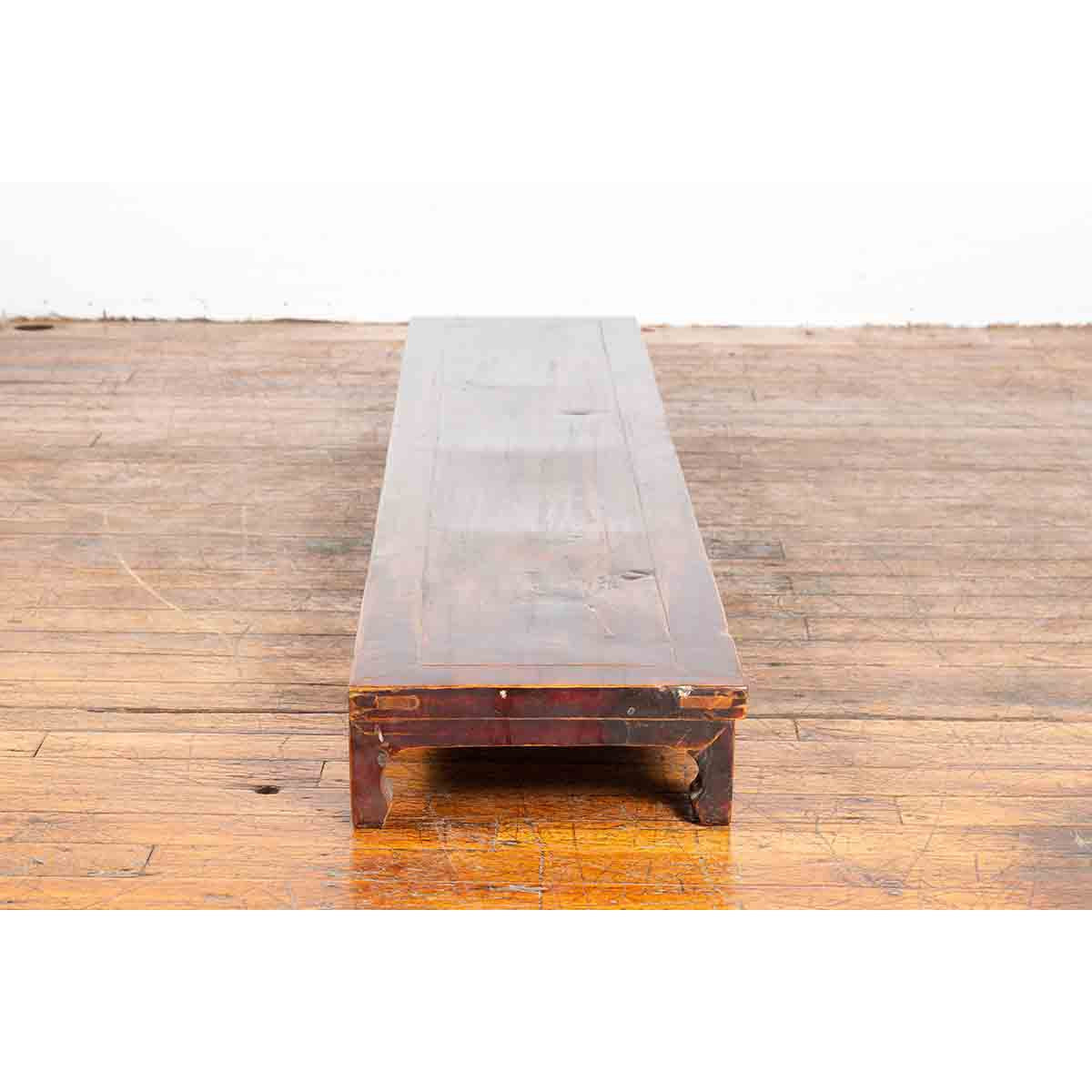Vintage Low Kang Long Display Table Stand with Eight Carved Feet-13. Asian & Chinese Furniture, Art, Antiques, Vintage Home Décor for sale at FEA Home