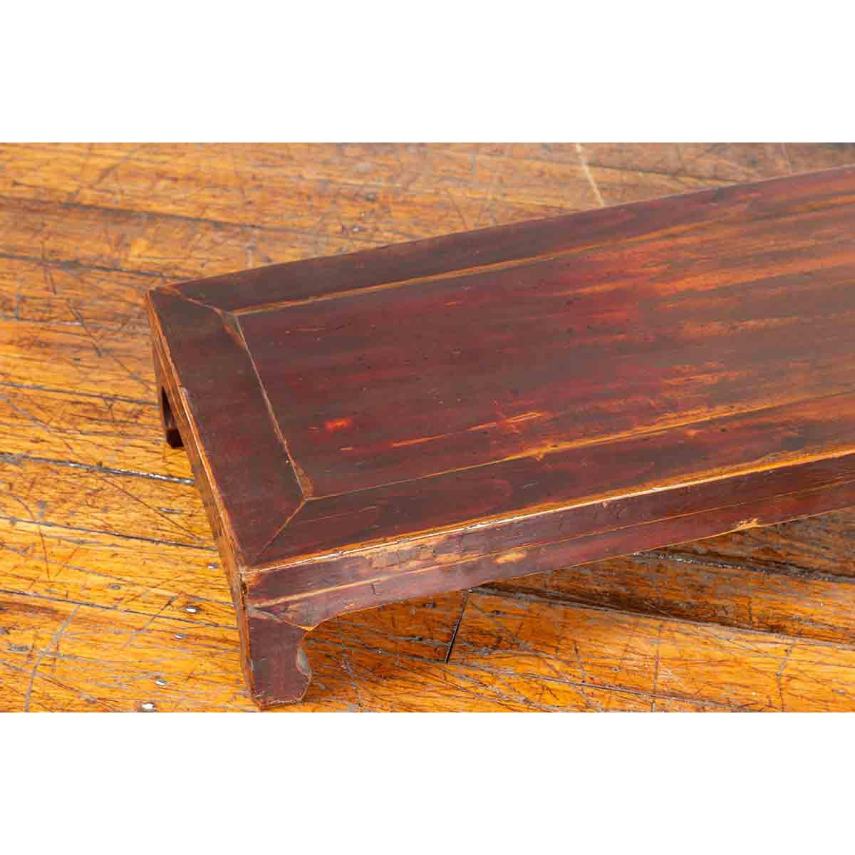 Vintage Low Kang Long Display Table Stand with Eight Carved Feet-9. Asian & Chinese Furniture, Art, Antiques, Vintage Home Décor for sale at FEA Home