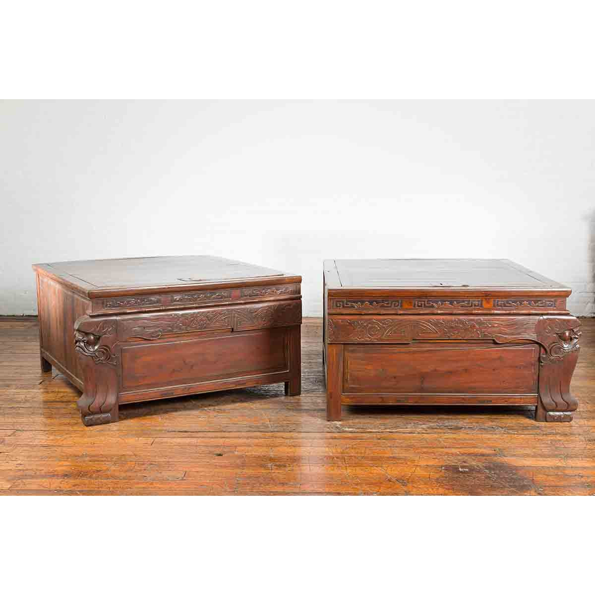 Pair of Chinese Antique Chests Set Together as a Coffee Table-3. Asian & Chinese Furniture, Art, Antiques, Vintage Home Décor for sale at FEA Home