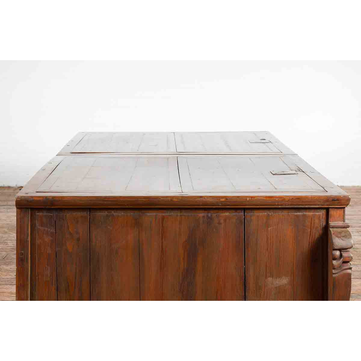 Pair of Chinese Antique Chests Set Together as a Coffee Table-15. Asian & Chinese Furniture, Art, Antiques, Vintage Home Décor for sale at FEA Home