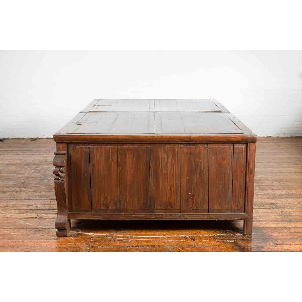Pair of Chinese Antique Chests Set Together as a Coffee Table-17. Asian & Chinese Furniture, Art, Antiques, Vintage Home Décor for sale at FEA Home