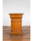 Vintage Indonesian Wooden Pedestal with Doric Semi-Columns and Natural Patina-11. Asian & Chinese Furniture, Art, Antiques, Vintage Home Décor for sale at FEA Home