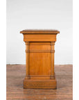 Vintage Indonesian Wooden Pedestal with Doric Semi-Columns and Natural Patina-12. Asian & Chinese Furniture, Art, Antiques, Vintage Home Décor for sale at FEA Home