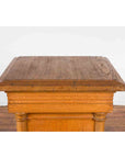 Vintage Indonesian Wooden Pedestal with Doric Semi-Columns and Natural Patina-13. Asian & Chinese Furniture, Art, Antiques, Vintage Home Décor for sale at FEA Home