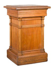 Vintage Indonesian Wooden Pedestal with Doric Semi-Columns and Natural Patina-1. Asian & Chinese Furniture, Art, Antiques, Vintage Home Décor for sale at FEA Home