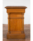 Vintage Indonesian Wooden Pedestal with Doric Semi-Columns and Natural Patina-3. Asian & Chinese Furniture, Art, Antiques, Vintage Home Décor for sale at FEA Home