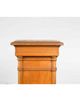 Vintage Indonesian Wooden Pedestal with Doric Semi-Columns and Natural Patina-5. Asian & Chinese Furniture, Art, Antiques, Vintage Home Décor for sale at FEA Home