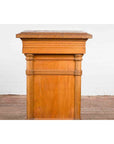 Vintage Indonesian Wooden Pedestal with Doric Semi-Columns and Natural Patina-6. Asian & Chinese Furniture, Art, Antiques, Vintage Home Décor for sale at FEA Home