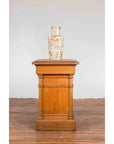 Vintage Indonesian Wooden Pedestal with Doric Semi-Columns and Natural Patina-4. Asian & Chinese Furniture, Art, Antiques, Vintage Home Décor for sale at FEA Home
