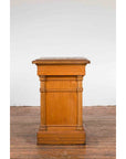 Vintage Indonesian Wooden Pedestal with Doric Semi-Columns and Natural Patina-10. Asian & Chinese Furniture, Art, Antiques, Vintage Home Décor for sale at FEA Home