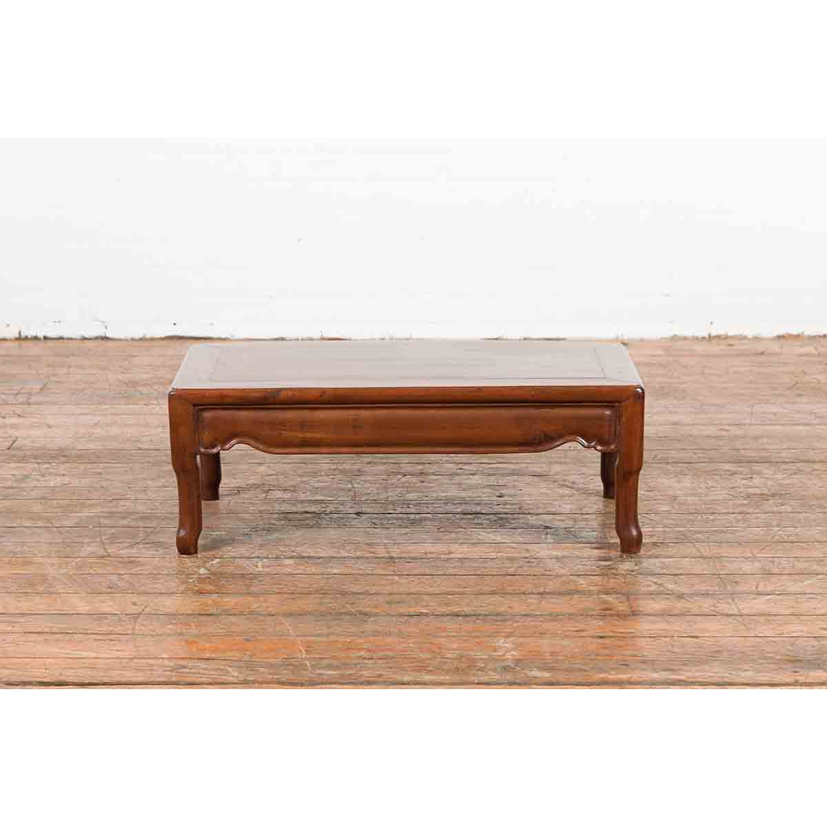 Vintage Chinese Art Deco Style Low Prayer Table with Carved Apron-4. Asian & Chinese Furniture, Art, Antiques, Vintage Home Décor for sale at FEA Home