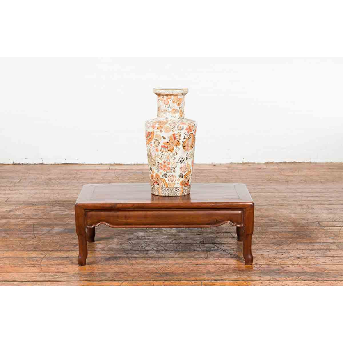 Vintage Chinese Art Deco Style Low Prayer Table with Carved Apron-3. Asian & Chinese Furniture, Art, Antiques, Vintage Home Décor for sale at FEA Home