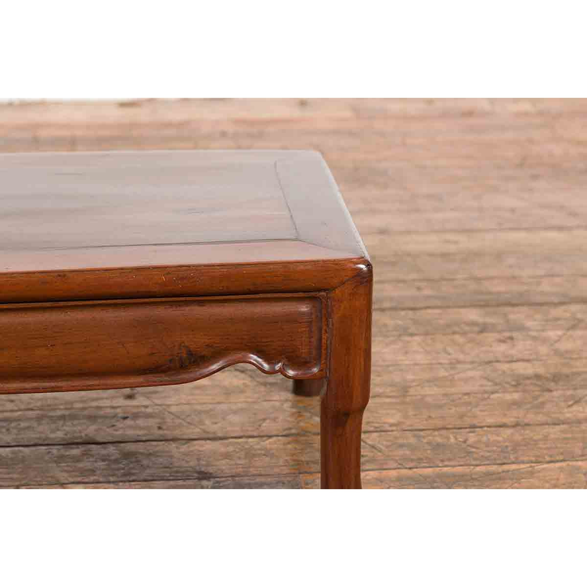 Vintage Chinese Art Deco Style Low Prayer Table with Carved Apron-6. Asian & Chinese Furniture, Art, Antiques, Vintage Home Décor for sale at FEA Home