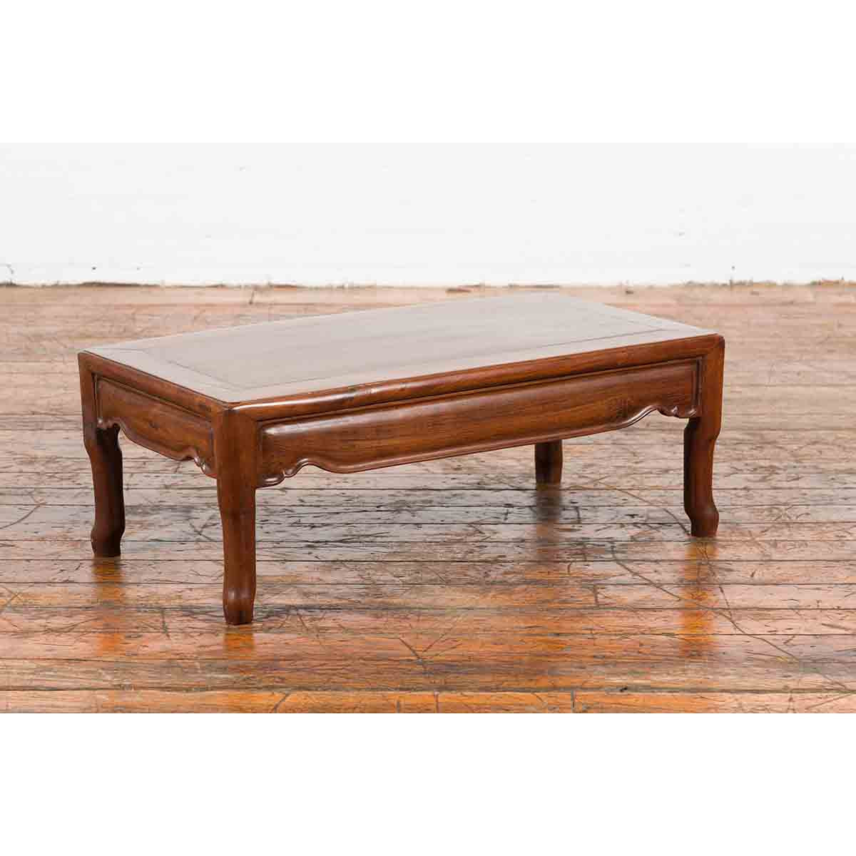 Vintage Chinese Art Deco Style Low Prayer Table with Carved Apron-2. Asian & Chinese Furniture, Art, Antiques, Vintage Home Décor for sale at FEA Home