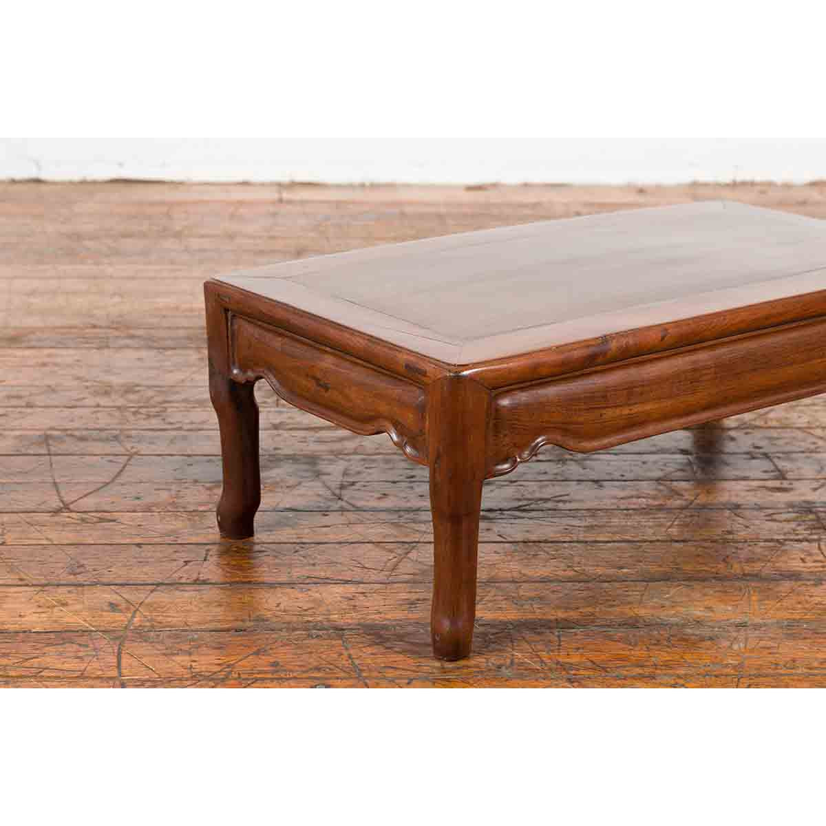 Vintage Chinese Art Deco Style Low Prayer Table with Carved Apron-7. Asian & Chinese Furniture, Art, Antiques, Vintage Home Décor for sale at FEA Home