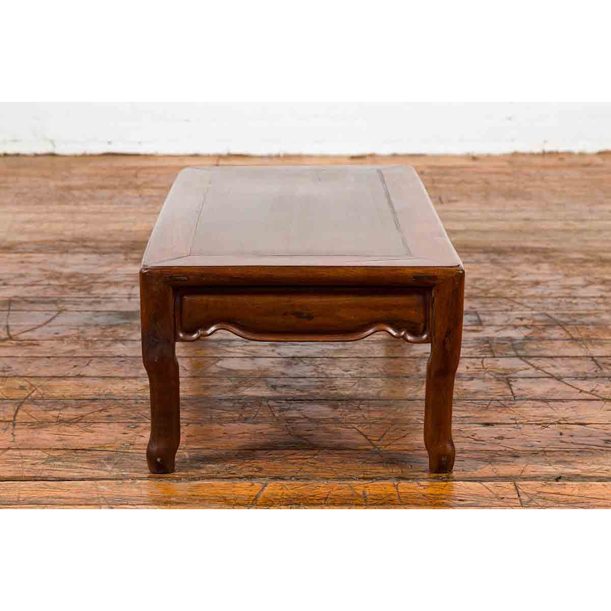 Vintage Chinese Art Deco Style Low Prayer Table with Carved Apron-8. Asian & Chinese Furniture, Art, Antiques, Vintage Home Décor for sale at FEA Home