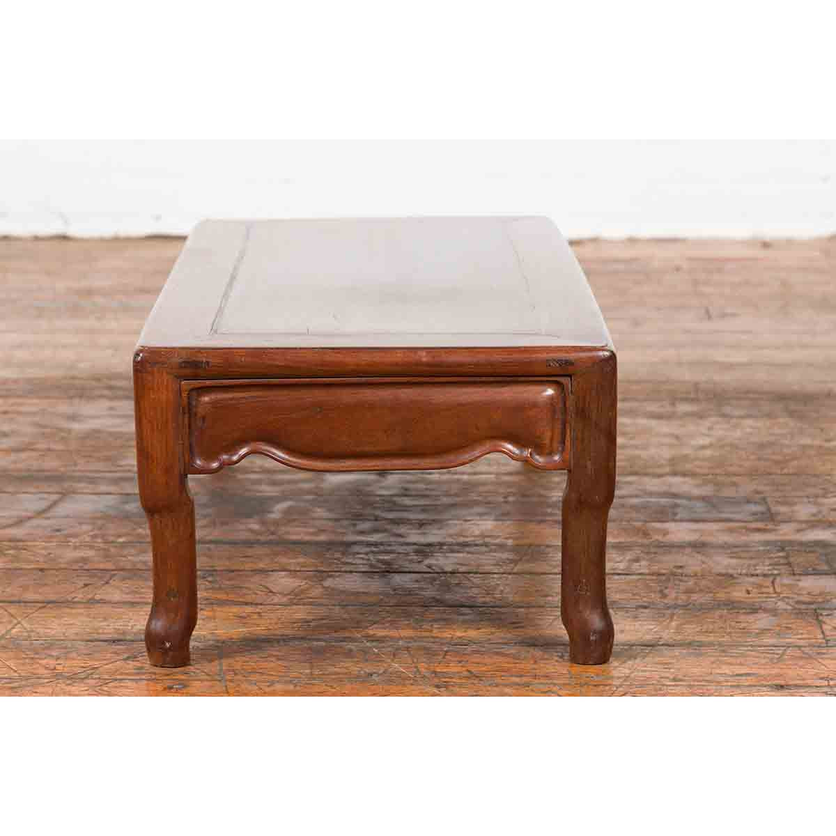 Vintage Chinese Art Deco Style Low Prayer Table with Carved Apron-10. Asian & Chinese Furniture, Art, Antiques, Vintage Home Décor for sale at FEA Home