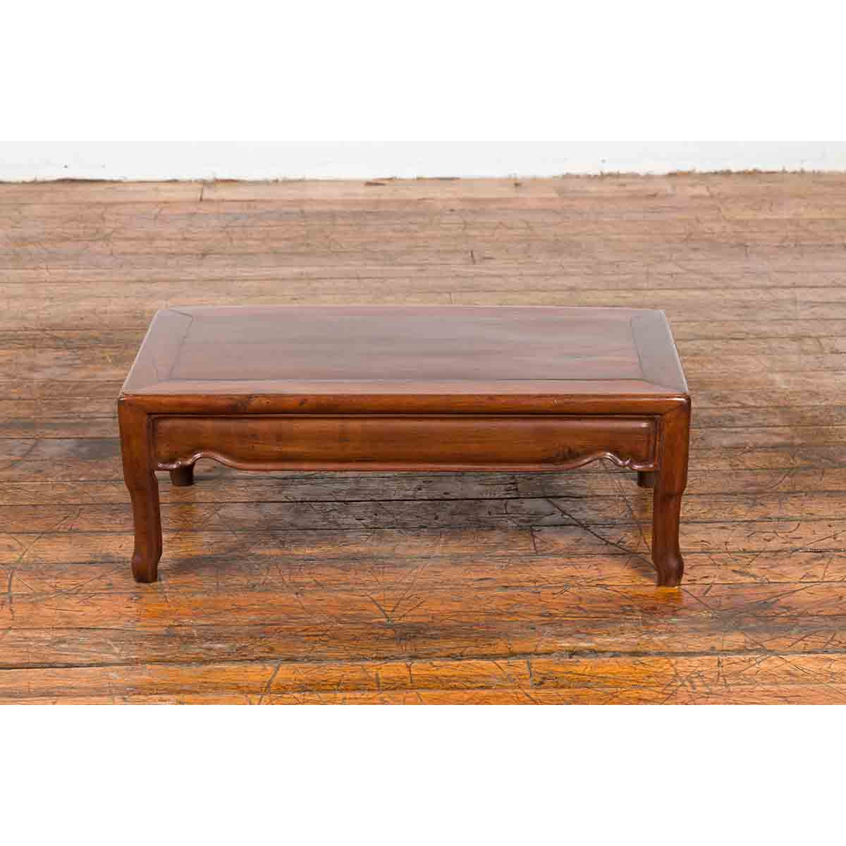 Vintage Chinese Art Deco Style Low Prayer Table with Carved Apron-11. Asian & Chinese Furniture, Art, Antiques, Vintage Home Décor for sale at FEA Home