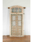 19th Century Antique Indian Grate Window with Green Paint and Distressed Patina-3. Asian & Chinese Furniture, Art, Antiques, Vintage Home Décor for sale at FEA Home