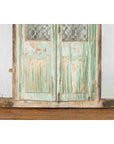 19th Century Antique Indian Grate Window with Green Paint and Distressed Patina-10. Asian & Chinese Furniture, Art, Antiques, Vintage Home Décor for sale at FEA Home