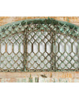 19th Century Antique Indian Grate Window with Green Paint and Distressed Patina-11. Asian & Chinese Furniture, Art, Antiques, Vintage Home Décor for sale at FEA Home