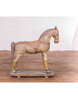 Antique Indian Multicolor Hand-Carved Wooden Mogul Horse on Rectangular Base-12. Asian & Chinese Furniture, Art, Antiques, Vintage Home Décor for sale at FEA Home