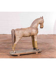 Antique Indian Multicolor Hand-Carved Wooden Mogul Horse on Rectangular Base-13. Asian & Chinese Furniture, Art, Antiques, Vintage Home Décor for sale at FEA Home