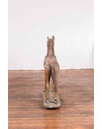 Antique Indian Multicolor Hand-Carved Wooden Mogul Horse on Rectangular Base-11. Asian & Chinese Furniture, Art, Antiques, Vintage Home Décor for sale at FEA Home
