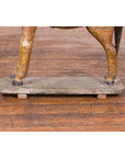 Antique Indian Multicolor Hand-Carved Wooden Mogul Horse on Rectangular Base-8. Asian & Chinese Furniture, Art, Antiques, Vintage Home Décor for sale at FEA Home