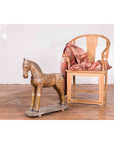Antique Indian Multicolor Hand-Carved Wooden Mogul Horse on Rectangular Base-3. Asian & Chinese Furniture, Art, Antiques, Vintage Home Décor for sale at FEA Home