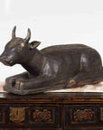 Indian Vintage Carved Wooden Bull Sculpture Depicting Guardian Deity Nandi-2. Asian & Chinese Furniture, Art, Antiques, Vintage Home Décor for sale at FEA Home