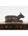 Indian Vintage Carved Wooden Bull Sculpture Depicting Guardian Deity Nandi-7. Asian & Chinese Furniture, Art, Antiques, Vintage Home Décor for sale at FEA Home