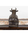 Indian Vintage Carved Wooden Bull Sculpture Depicting Guardian Deity Nandi-8. Asian & Chinese Furniture, Art, Antiques, Vintage Home Décor for sale at FEA Home
