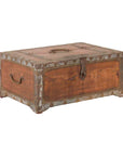 19th Century Indian Wooden Box with Brass Details and Distressed Patina-1. Asian & Chinese Furniture, Art, Antiques, Vintage Home Décor for sale at FEA Home