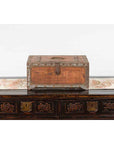 19th Century Indian Wooden Box with Brass Details and Distressed Patina-7. Asian & Chinese Furniture, Art, Antiques, Vintage Home Décor for sale at FEA Home